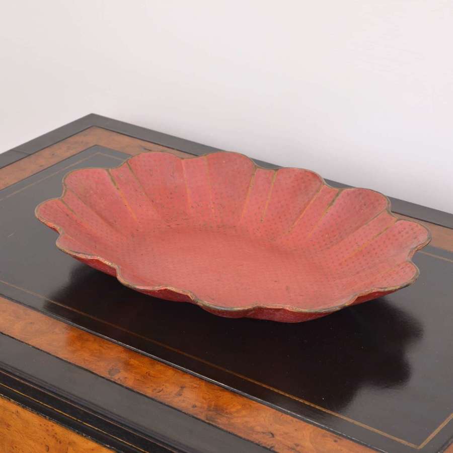 19th Century red papier-mâché bowl