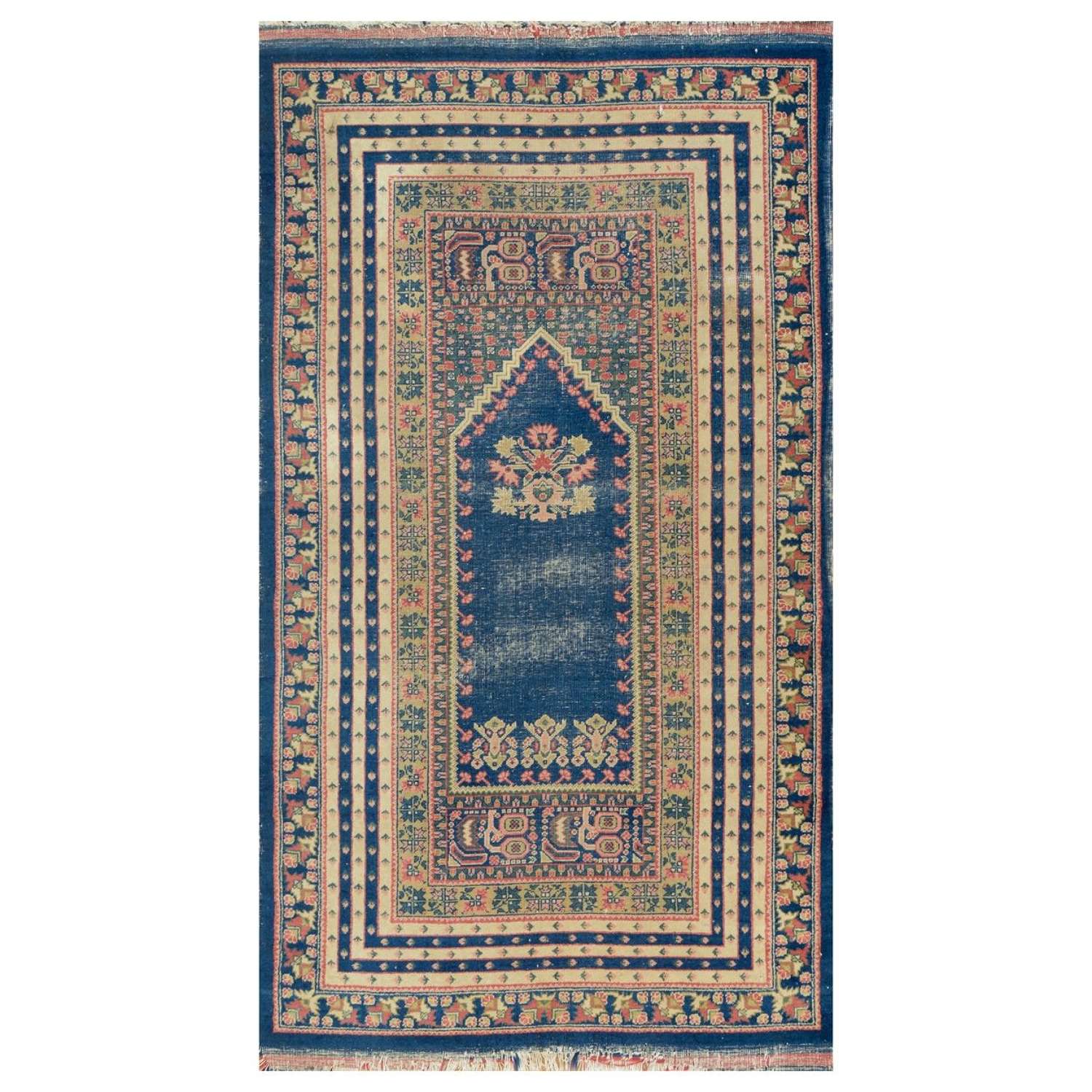 Blue Turkish Kula prayer rug