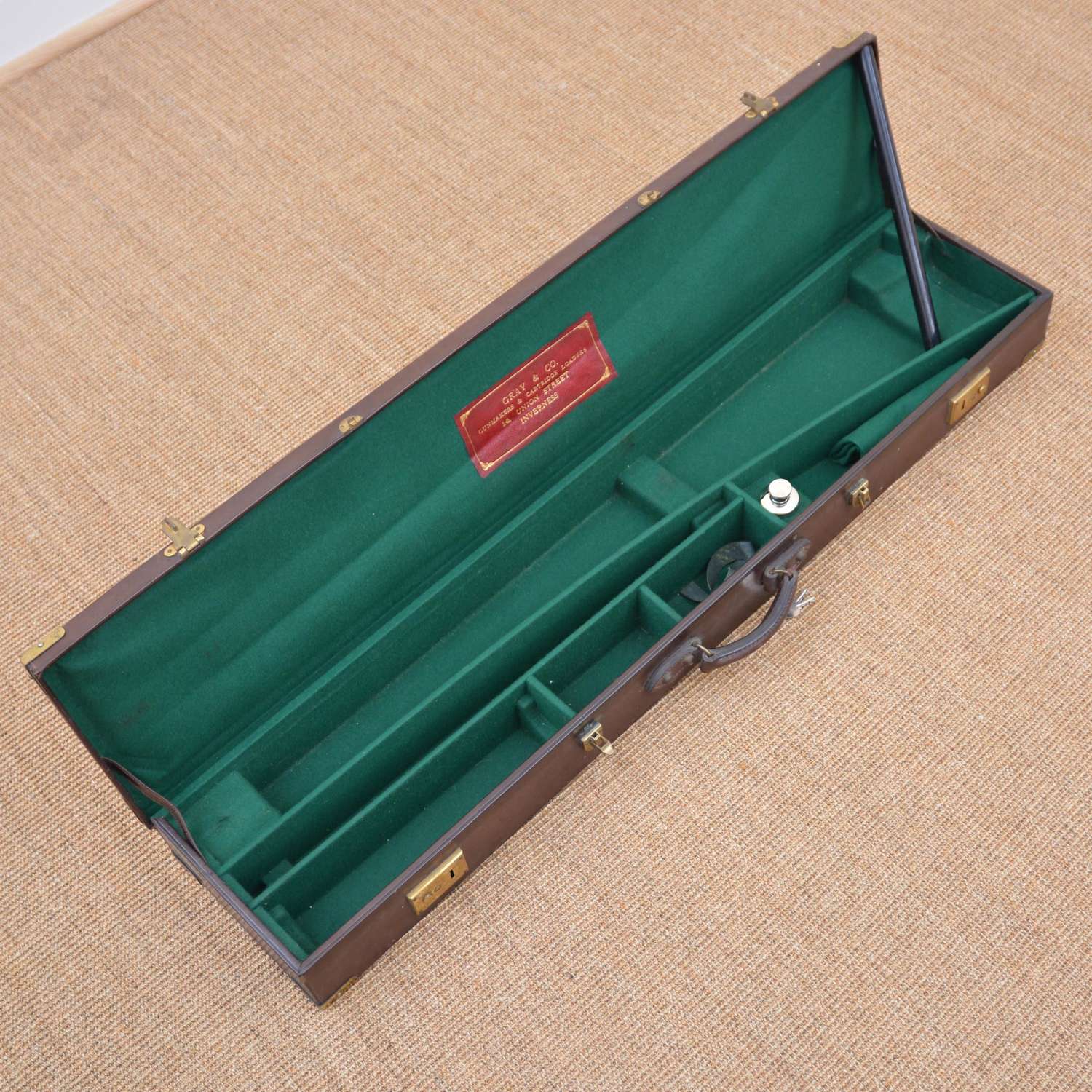 Brown leather rifle case - by Gray & Co, Inverness
