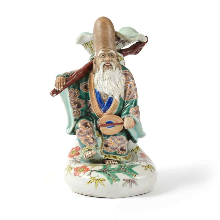 Late 19th Century Japanese "Satsuma" pottery figure of Fukurokuju