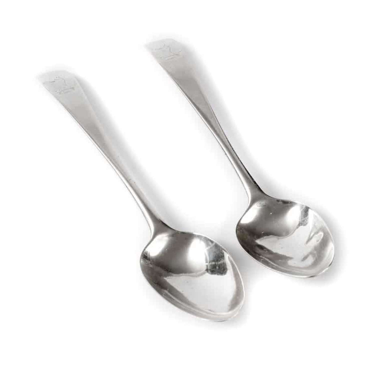 Pair of Irish silver Tudor pattern spoons - by Michael Keating