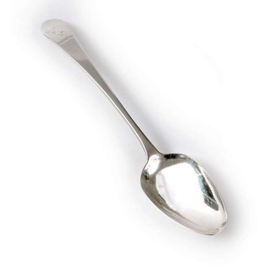 Irish silver Tudor pattern spoon - by John Sheils