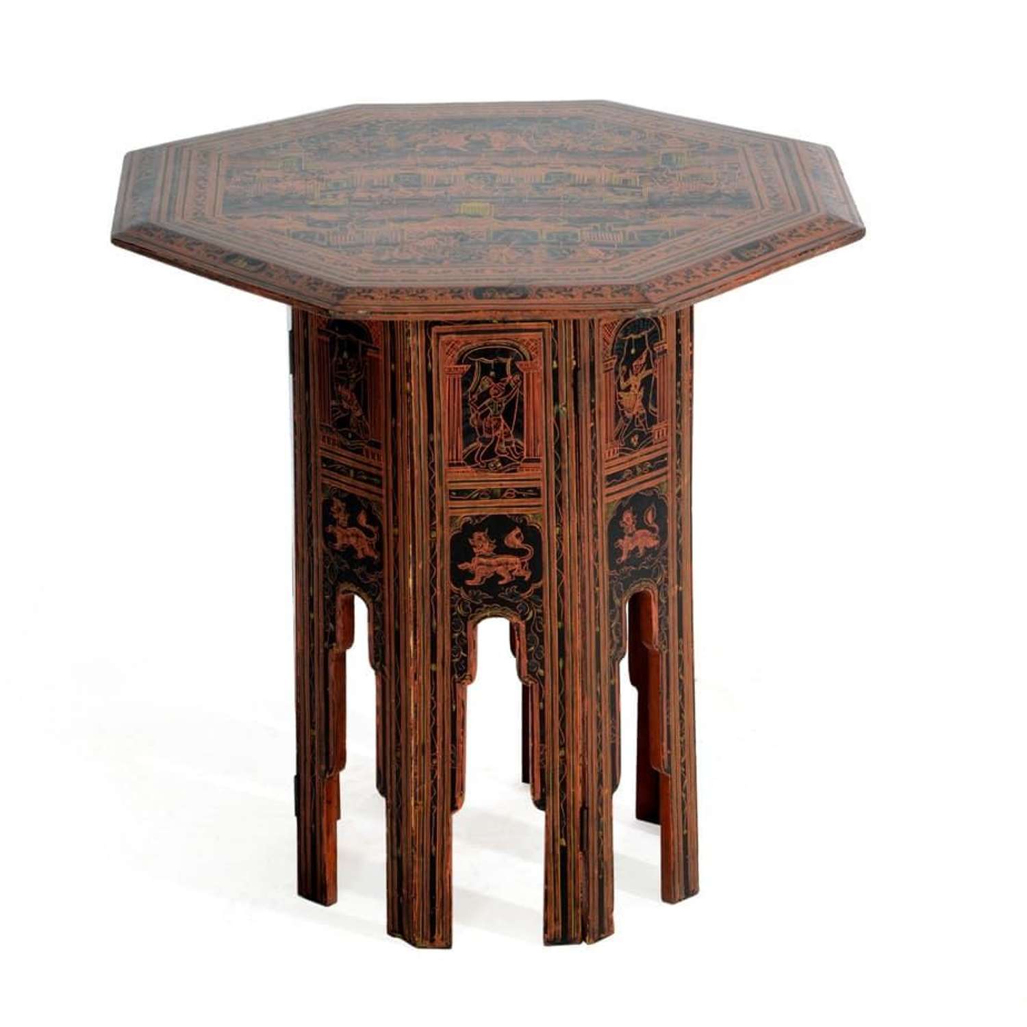 Indian red lacquer table