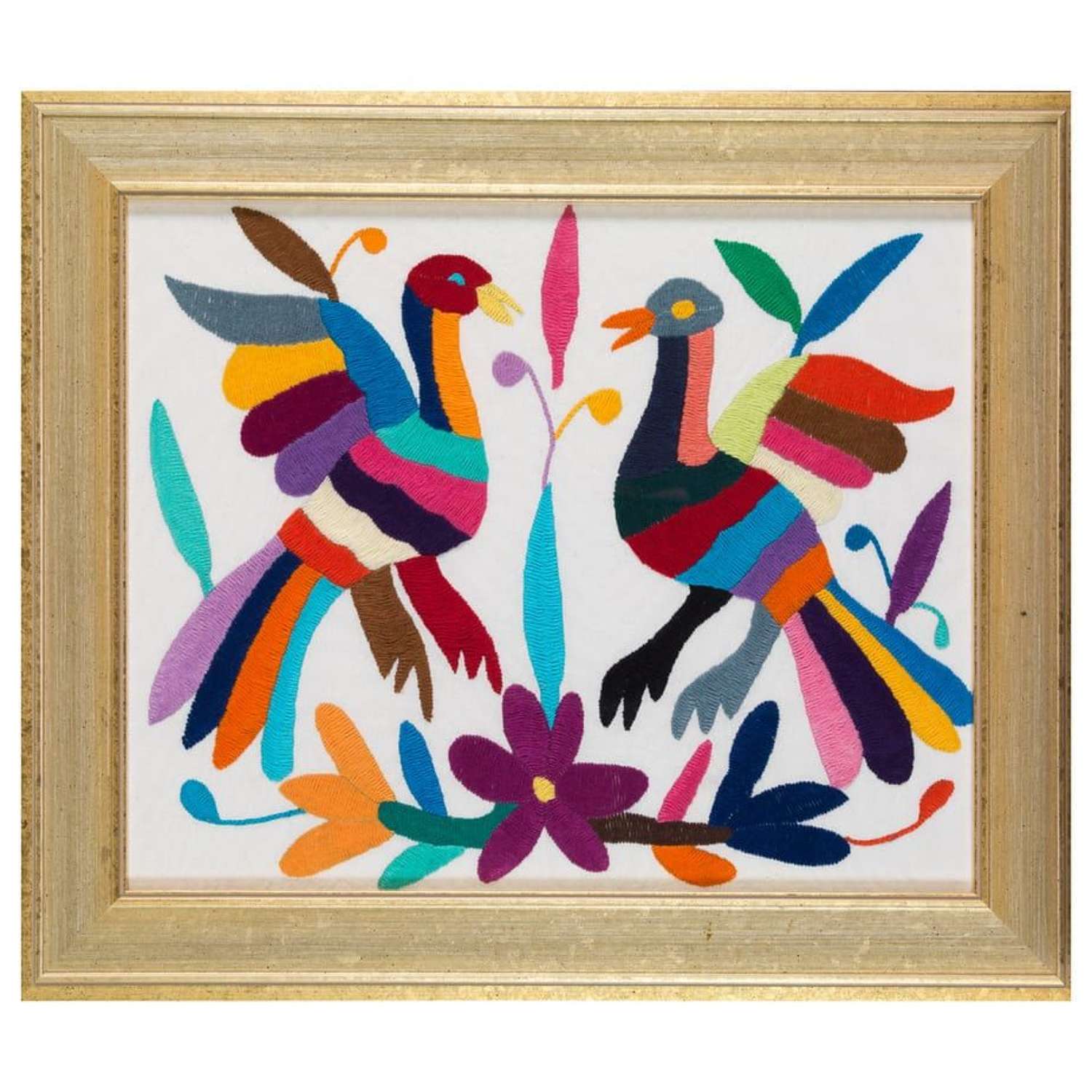 Otomi Mexican Embroidery of Birds
