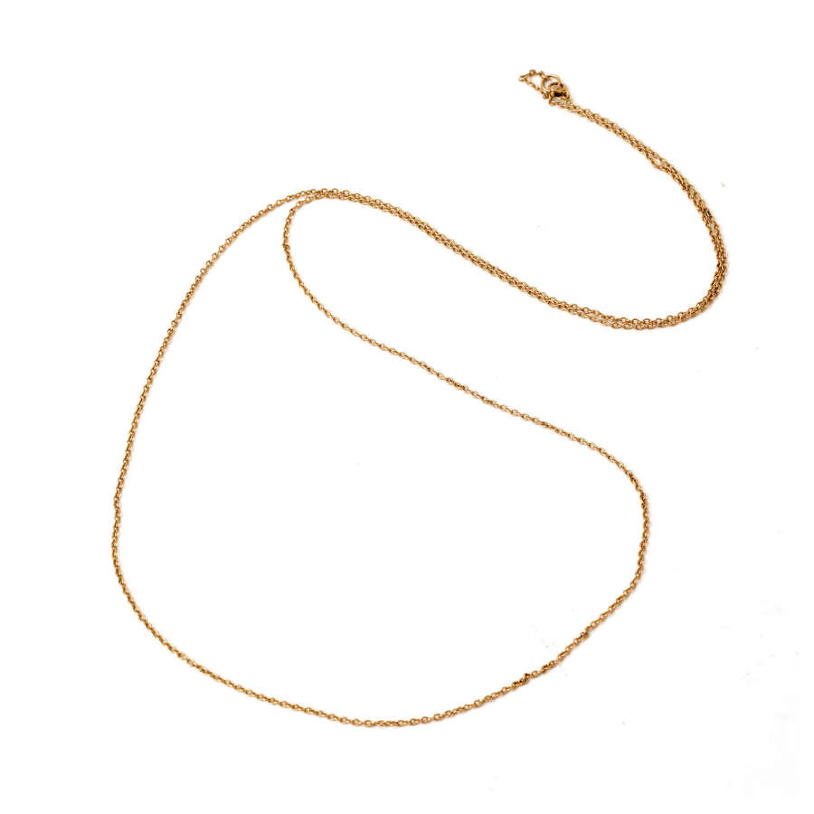 9ct gold trace link long chain