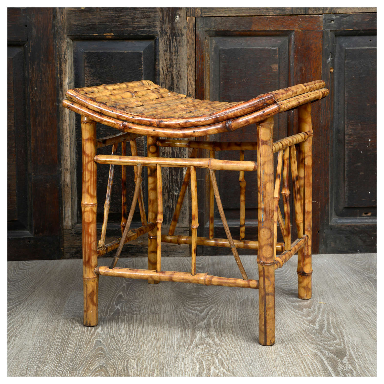French saddle top bamboo stool