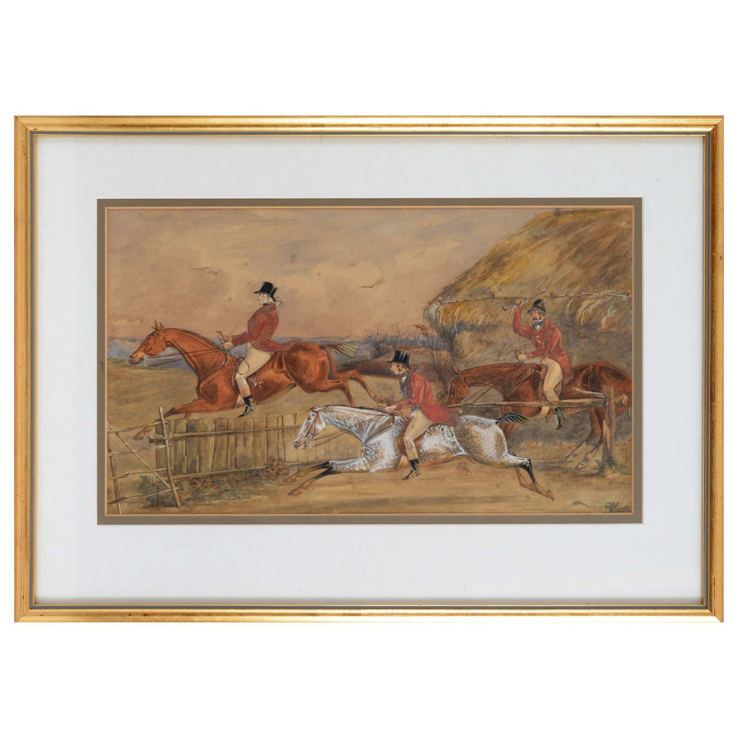Pair of 19th Century hunting watercolours 