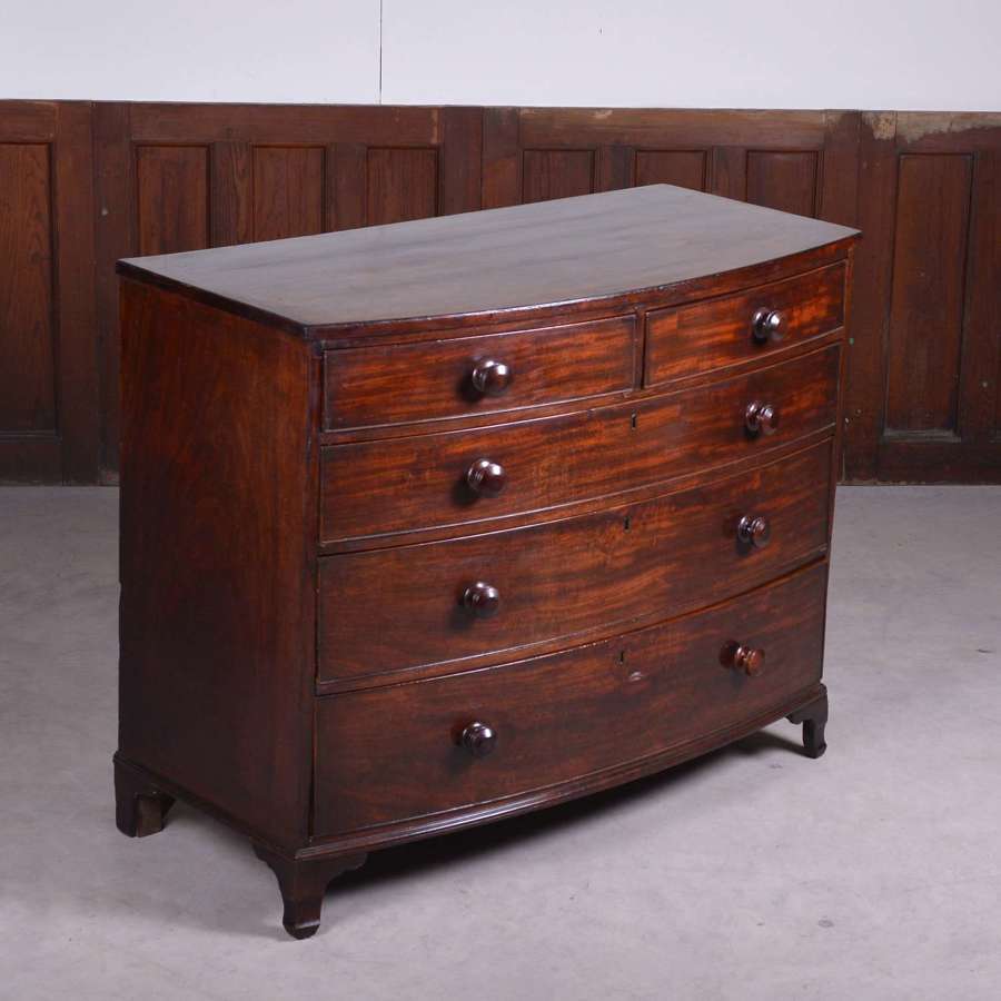 Mahogany bow-fronted chest of drawers