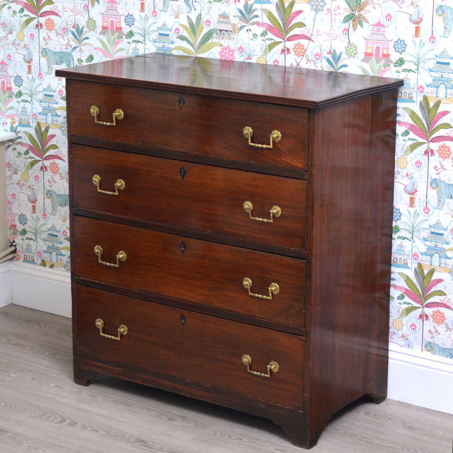 Colonial padauk wood chest of drawers