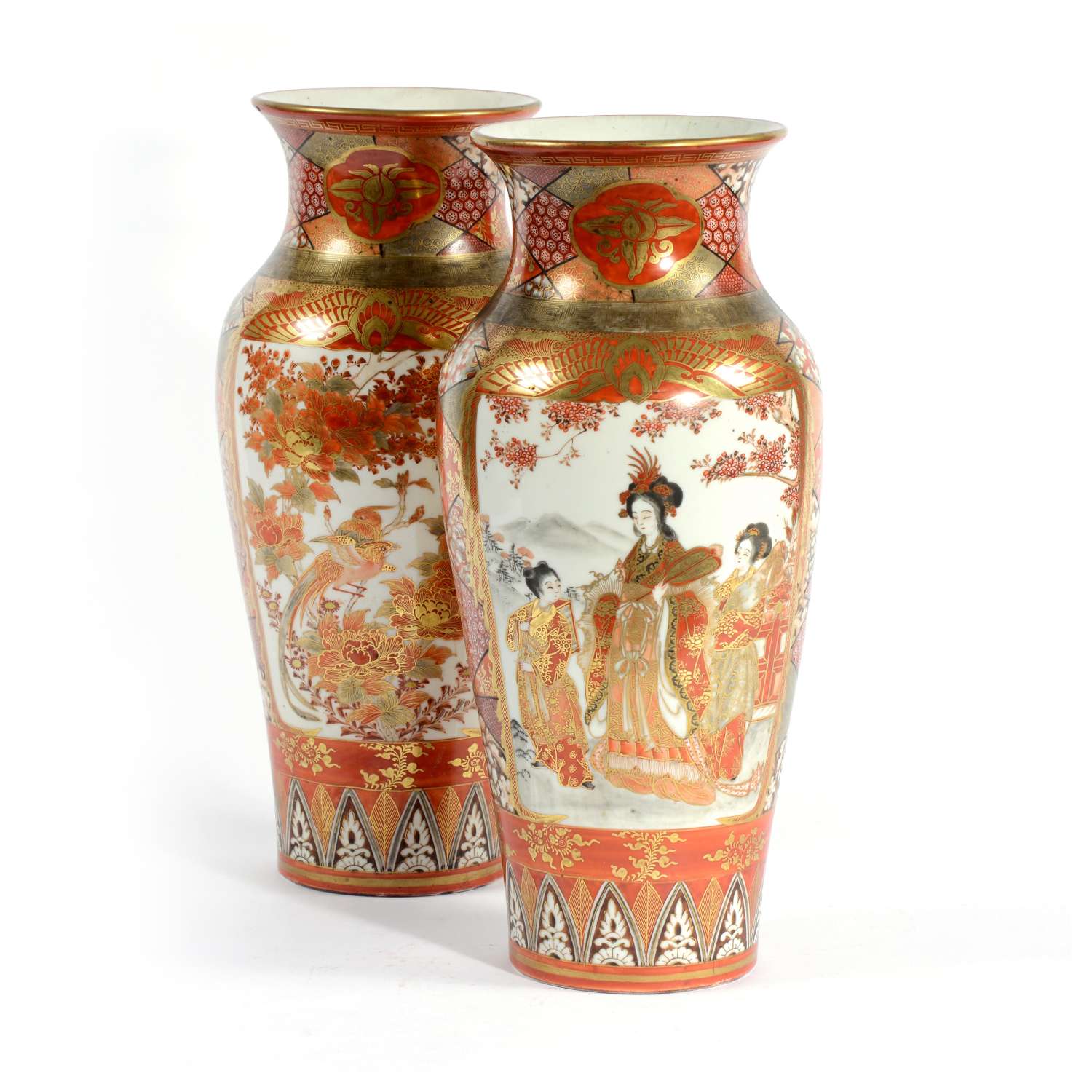 A pair of Japanese Kutani vases