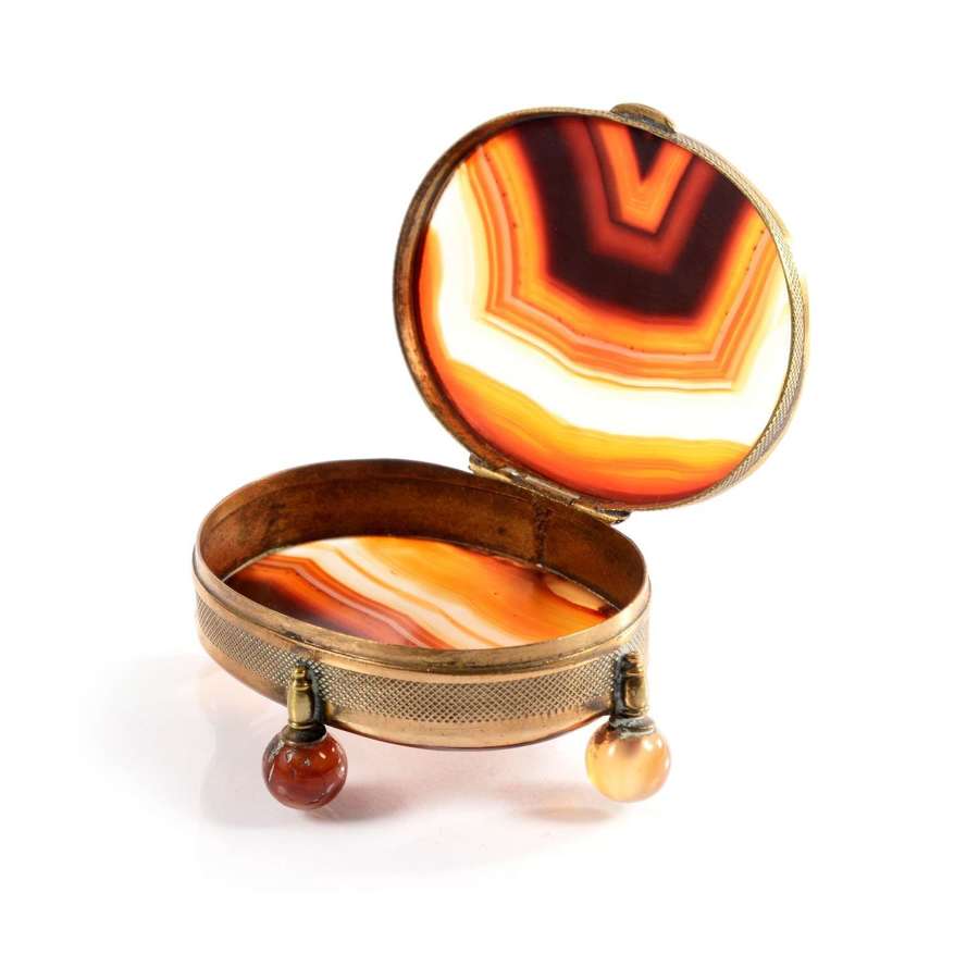 Victorian brass mounted agate box