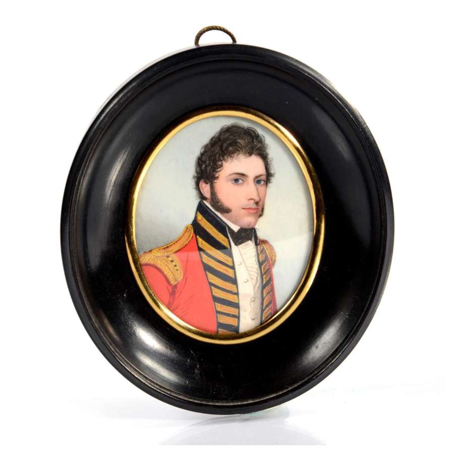 Oval portrait miniature of Major John Carey