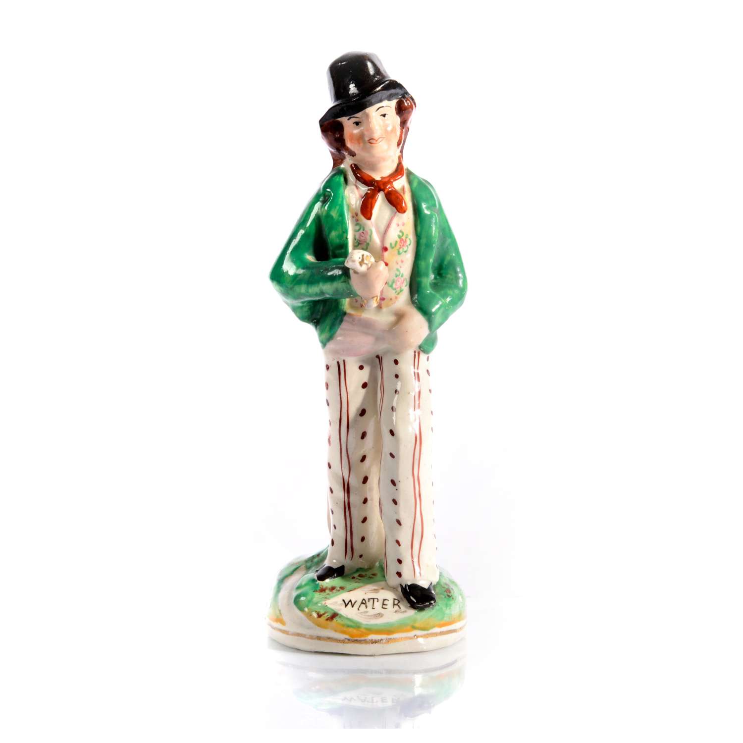 Staffordshire figure entitled “Water and Gin”
