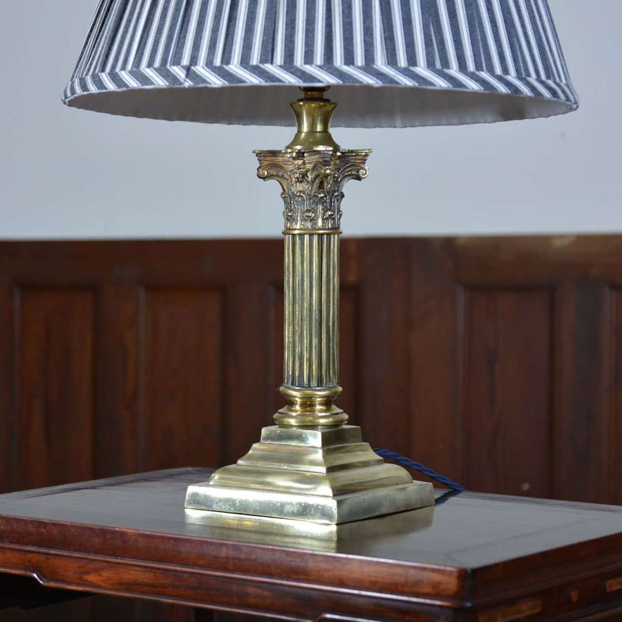 Brass corinthian column lamp