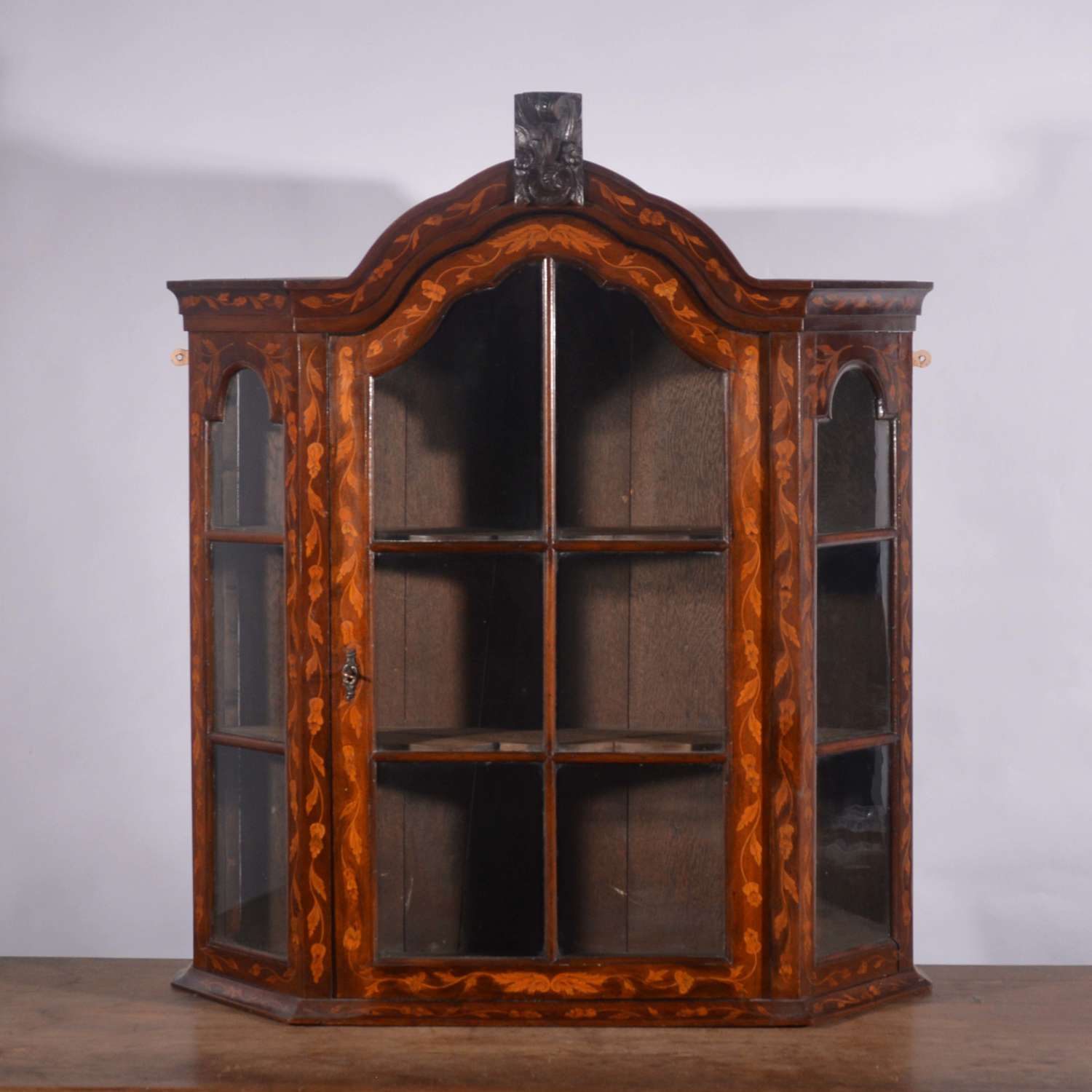 Dutch marquetry display cabinet 