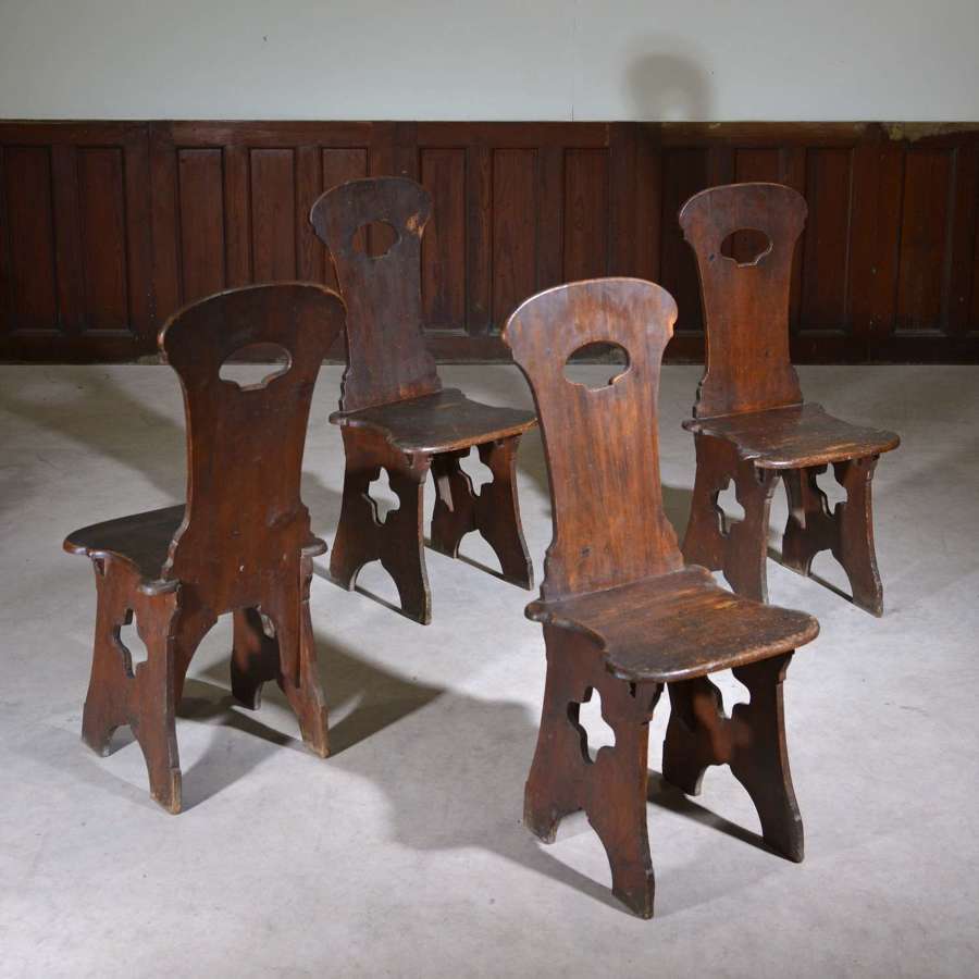 Set of 4 Georgian hall chairs