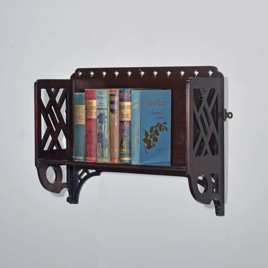 Chinese Chippendale Mahogany Hanging Shelves