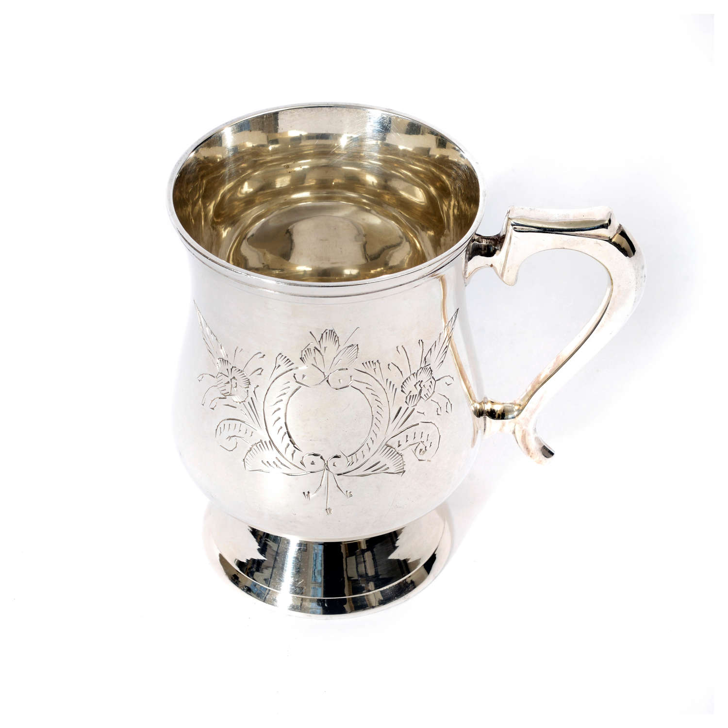 Victorian Silver Plated Beer Tankard or Christening Mug