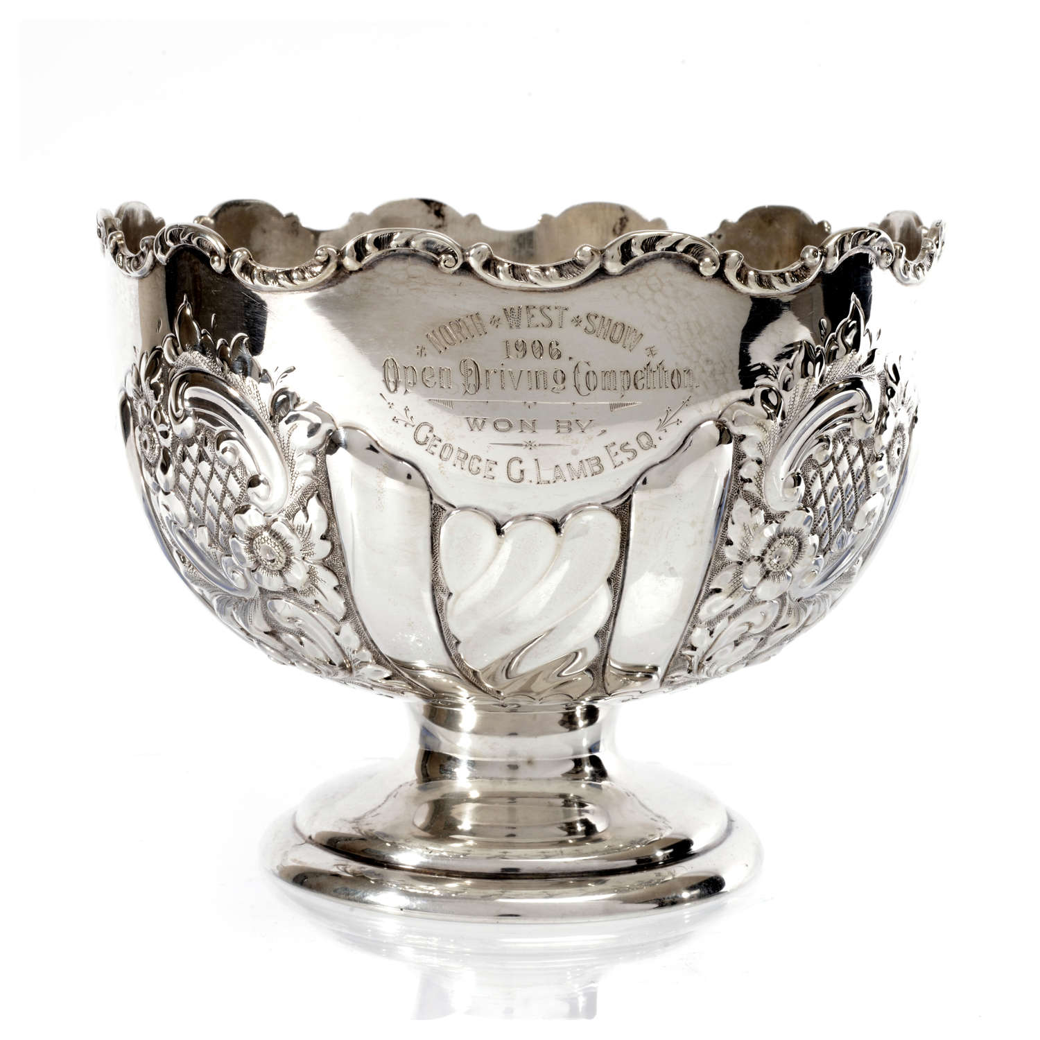 Edwardian Silver Carriage Driving Trophy Rose Bowl