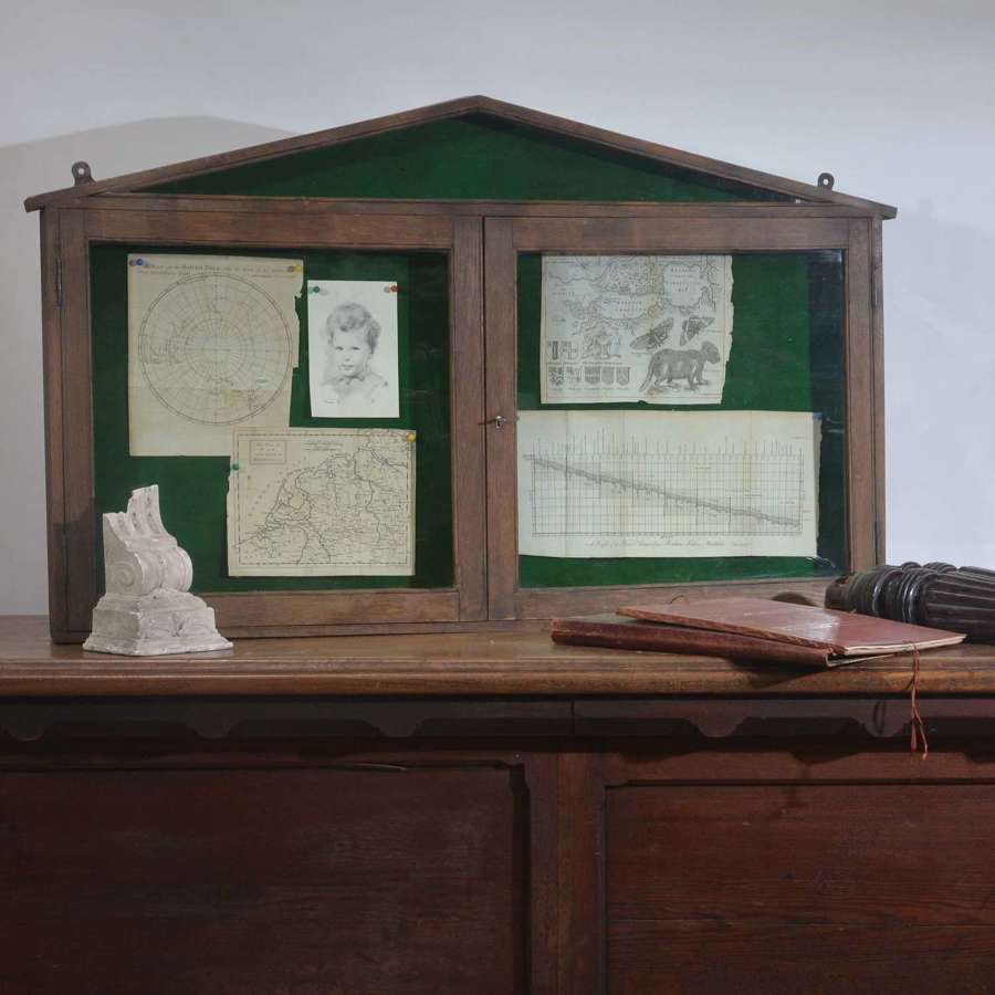 Glazed Oak Country House Notice Board Cabinet