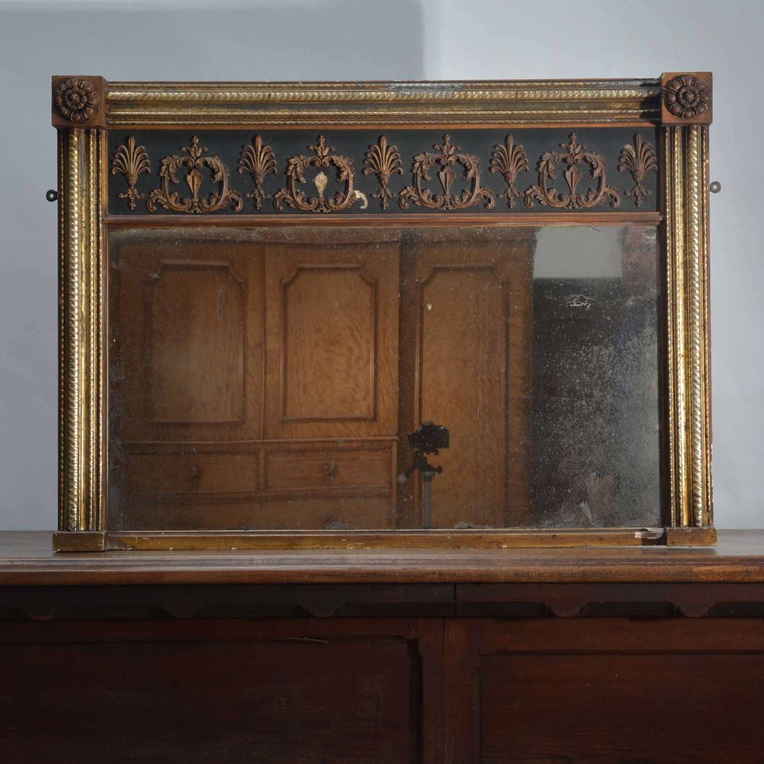 Carved Giltwood Overmantel Mirror