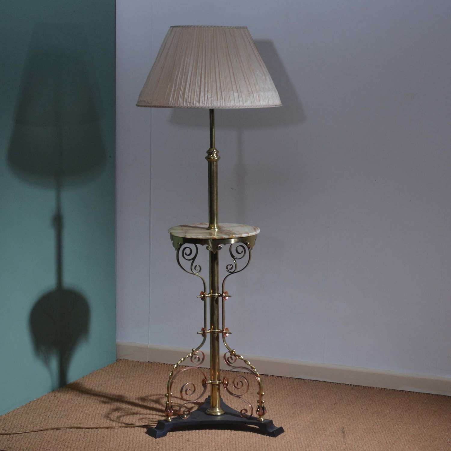 Aesthetic Movement Brass Standard Lamp