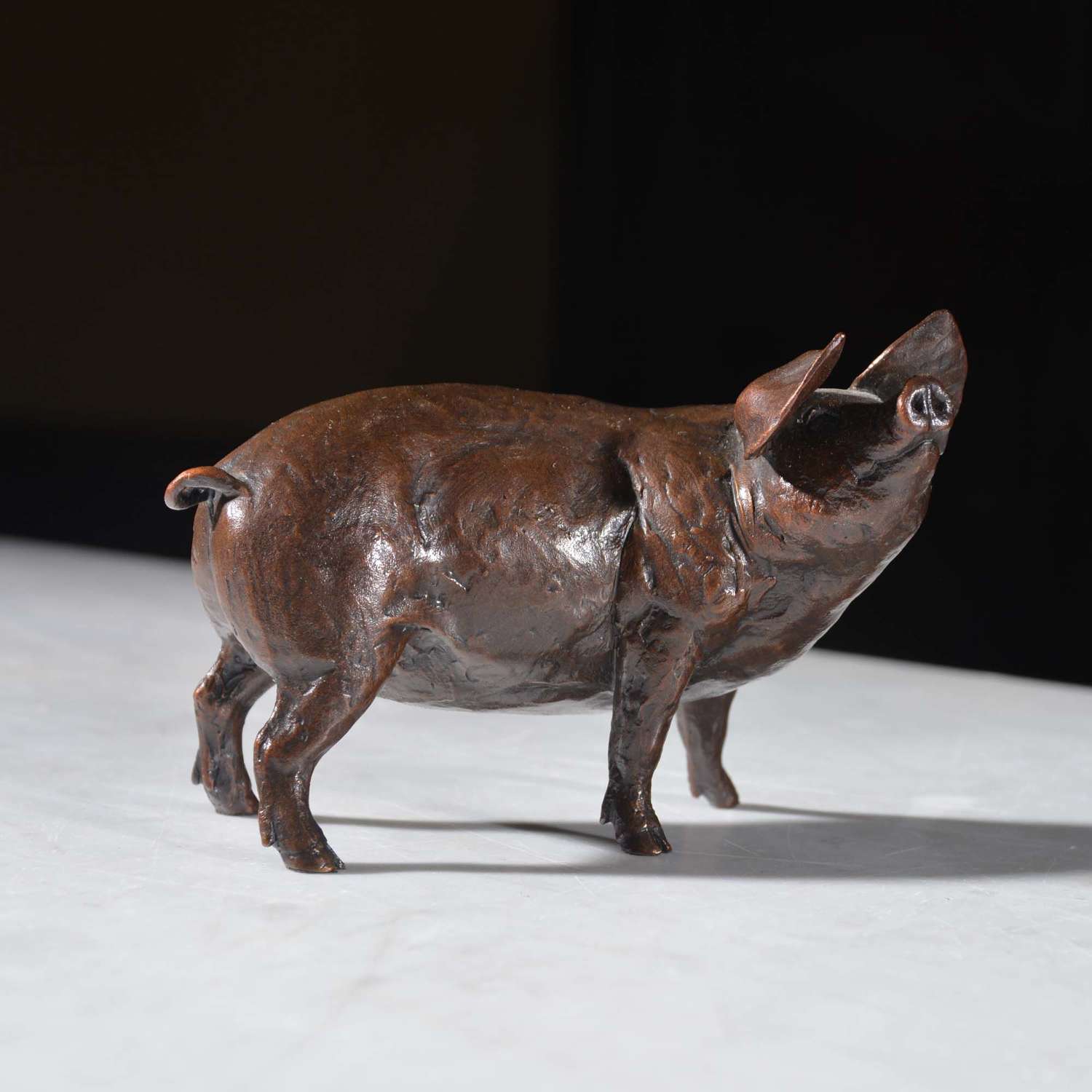 Bronze of a Gloucester Old Spot Pig - Michael Simpson