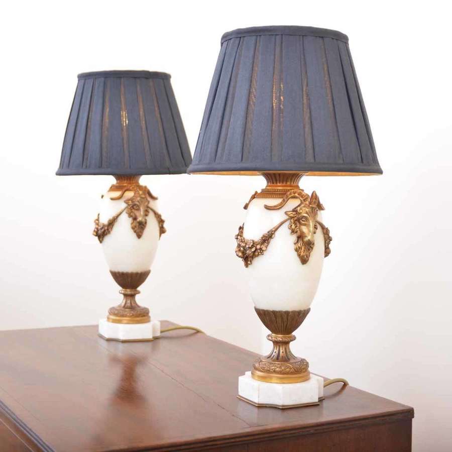 A Pair of French Marble Urn Lamps