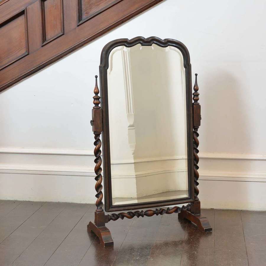 Large walnut Queen Anne dressing mirror