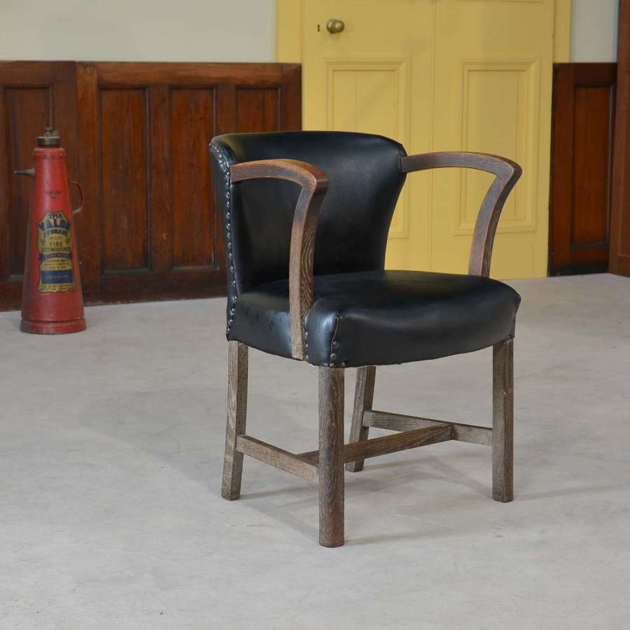 Limed oak arm chair